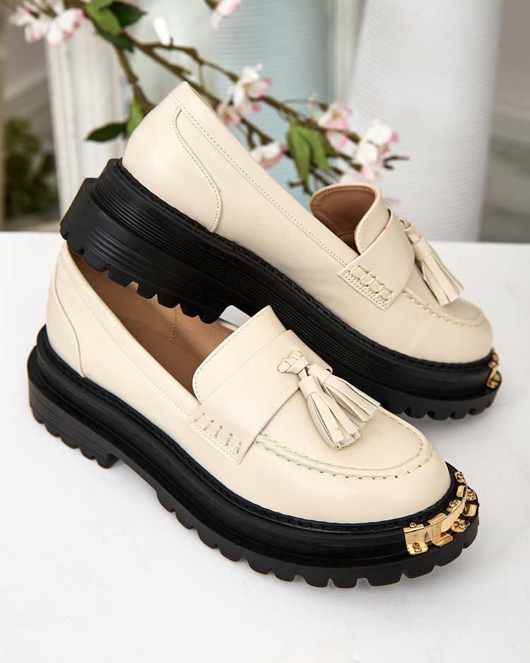 Royalfashion Dámske mokasíny so strapcami Fresosne