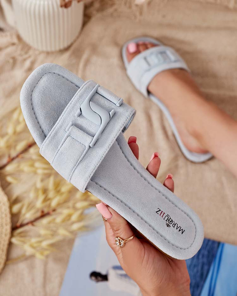 Royalfashion Modré dámske šľapky s prackou Rydr