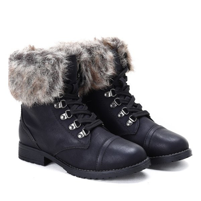 Czarne ocieplane trapery Ava - Obuwie