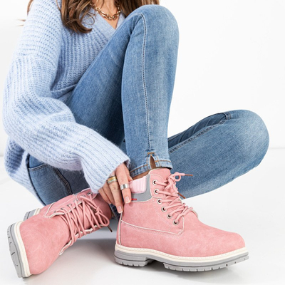 OUTLET Ružové dámske zateplené topánky Triniti - Topánky