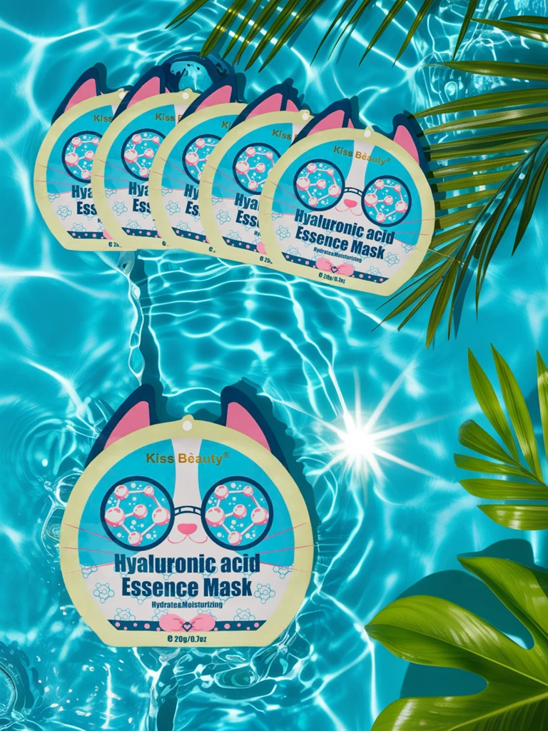 Plátená pleťová maska mačka s kyselinou hyalurónovou – hydratačná