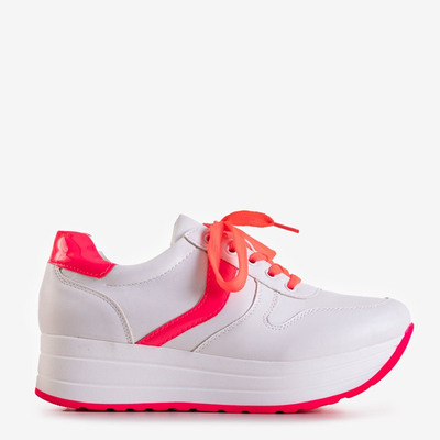 Biele a ružové športové tenisky pre ženy na platforme Dahn - Obuv