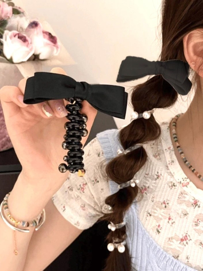 Royalfashion Gumička do vlasov špirálová s mašľou Spirabella