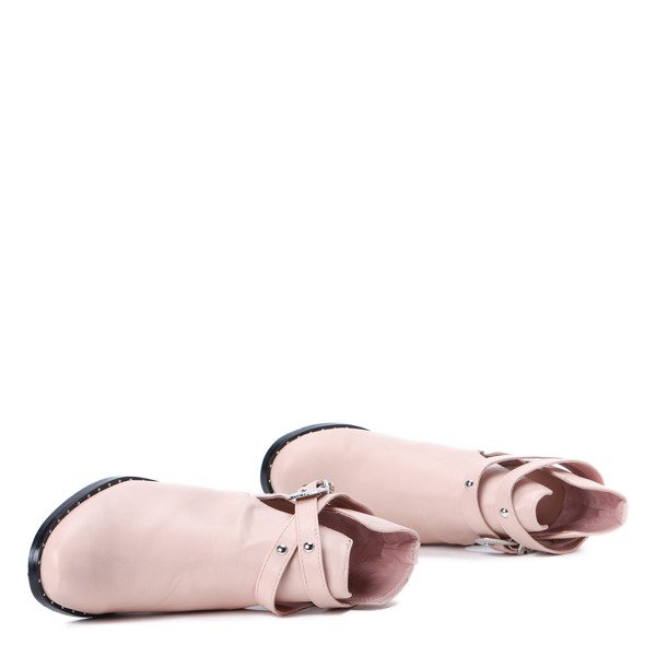 Różowe botki z wycięciami Heather - Obuwie