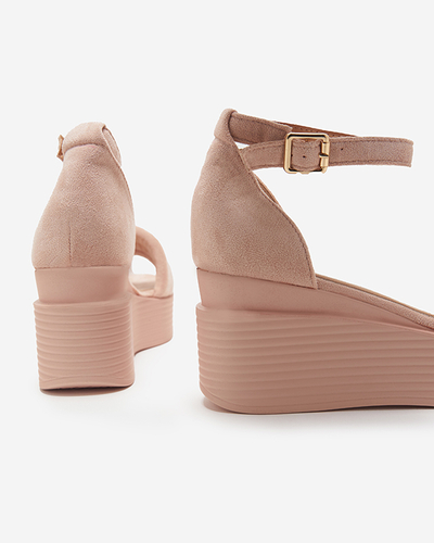 Ružové dámske klinové sandále Okita - Topánky