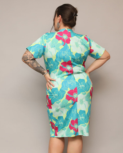 Royalfashion Dámske šaty z kvetinovej látky PLUS SIZE