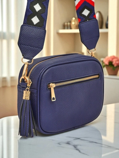 Royalfashion Mala ženska torbica iz eko usnja s pisanim pasom Kovi Lace