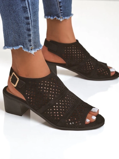 Royalfashion Ženski sandali z nizko peto z zračnim vzorcem Elira