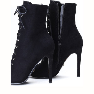 Czarne botki na szpilce Maliah - Obuwie