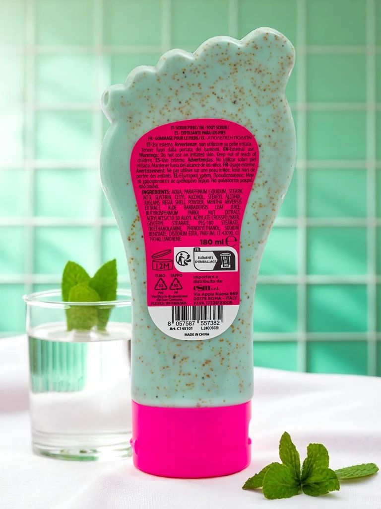 Hrubozrnný peeling na nohy Mäta