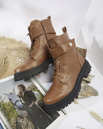 OUTLET Dámske bagger topánky v ťavej farbe Ecillo- Obuv