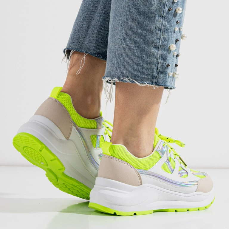 Zelená a biela dámska športová obuv Mendrion - obuv
