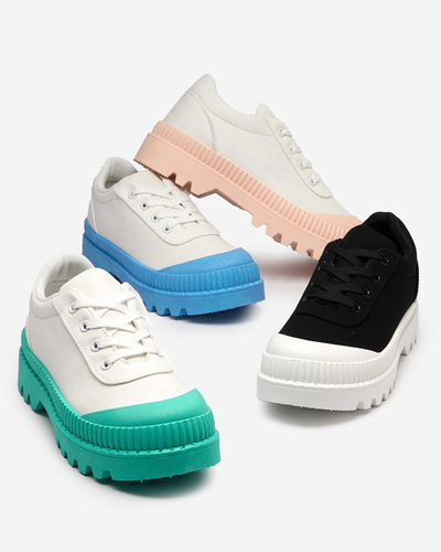 OUTLET Dámske tenisky biele so zelenou podrážkou Comp - Footwear