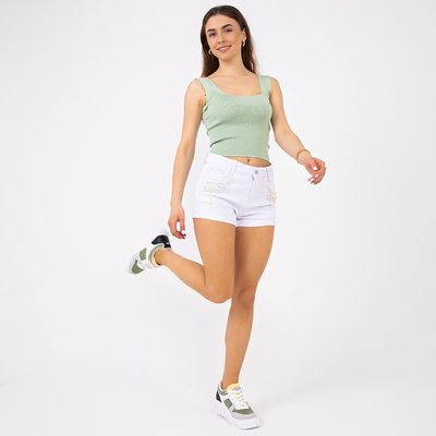 Dámske biele šortky - Oblečenie