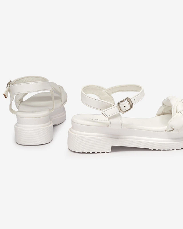 Dámske biele sandále so zapleteným opaskom Kafha - Obuv