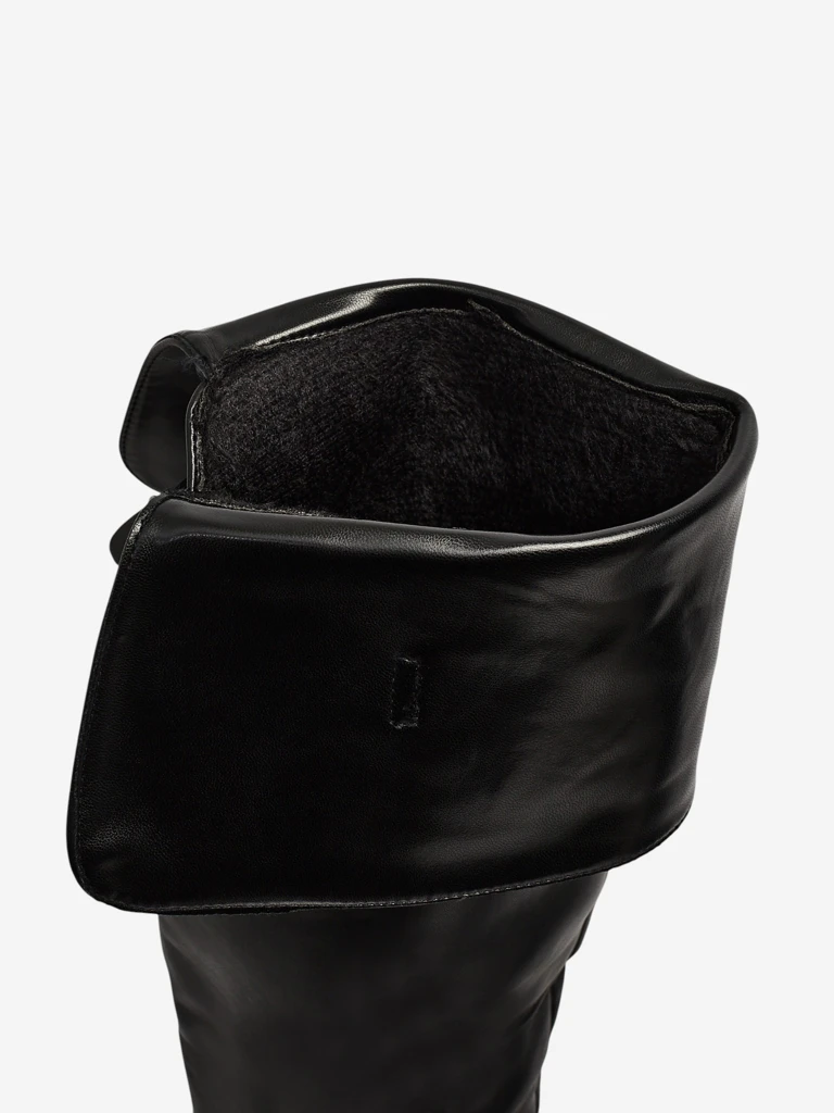 Ženski škornji čez koleno iz eko usnja Denivra