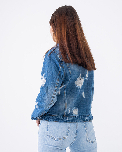 Modrá džínsová bunda Distressed Ladies - Oblečenie