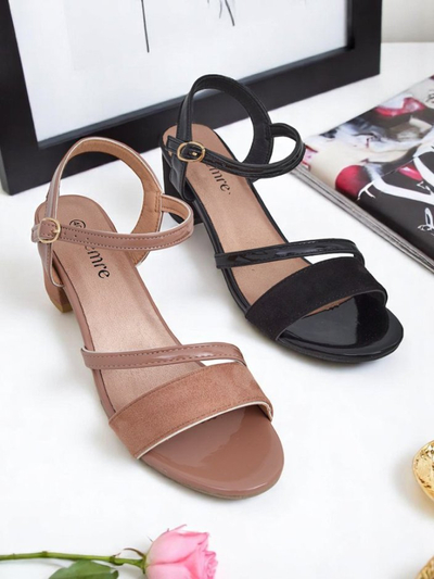 Royalfashion Lakirani ženski sandali z nizko peto Grace Gloss