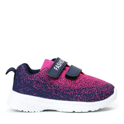 Tmavě modrá fuchsiová dětská obuv Nikita - Obuv 1