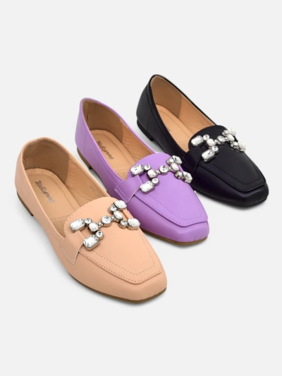 Royalfashion Dámske loafers s rhinestones Lecilla