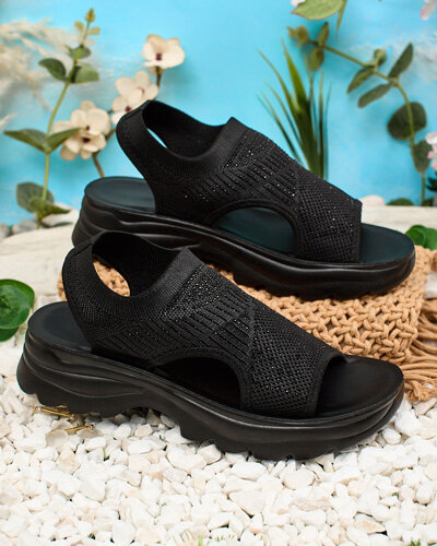 Royalfashion Dámske sandále so zvrškom a zirkónmi Alebin