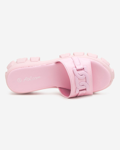 OUTLET Fialové dámske papuče na hrubšej podrážke Inza-Shoes