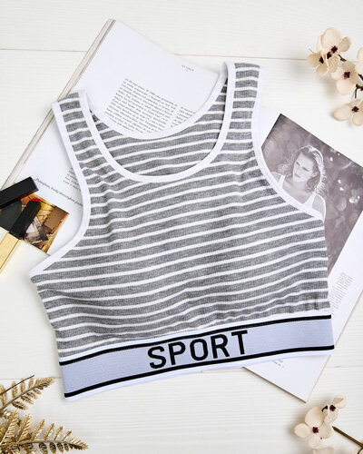 Royalfashion Dámska pruhovaná športová podprsenka