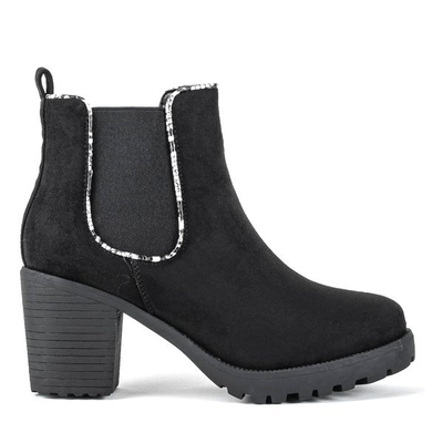 Čierne čižmy na vyššom stĺpiku Travolte - Obuv