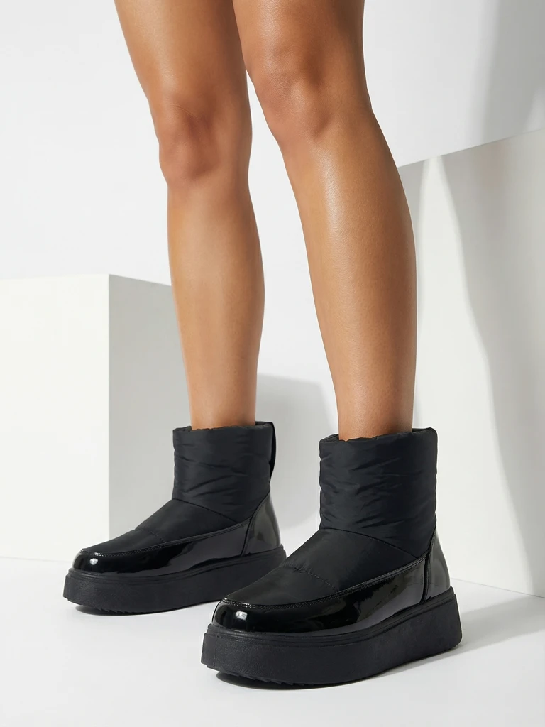 Royalfashion Black Maderta slip-on dámske snehové topánky