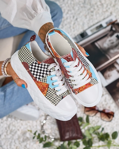 Royalfashion Vzorované dámske tenisky na platforme Leterina