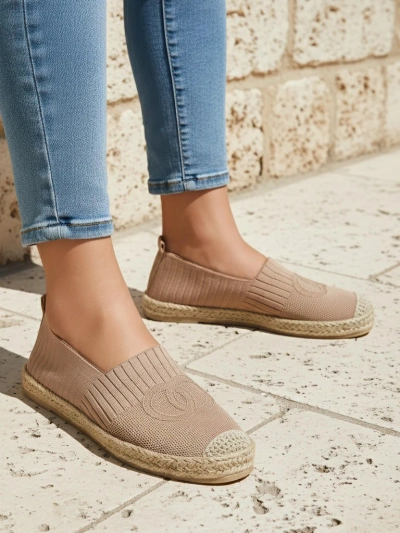 Ženski espadrile Callisto svetlo rjava nizka peta ekološko usnje