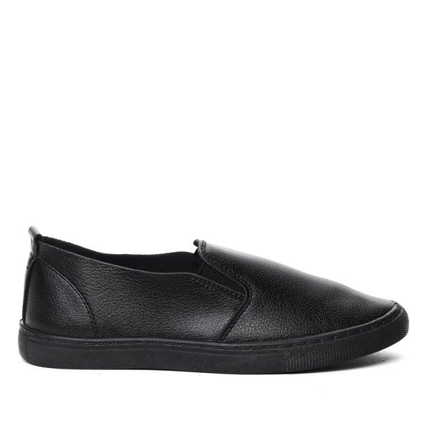 Czarne, klasyczne tenisówki slip on Frances- Obuwie