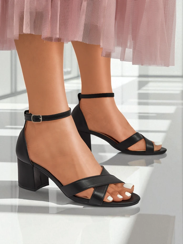 Royalfashion Dámske sandále na blokovom opätku Eleganza Strap