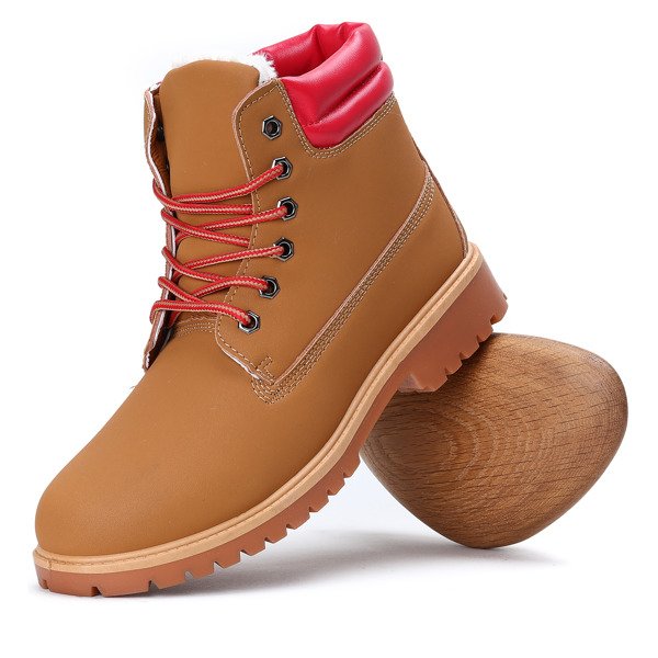 Brązowo-czerwone trapery Juliette - Obuwie