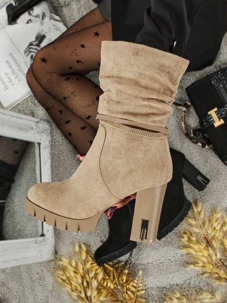 Ženski eko semiš gležnarji s peto BrambleDusk