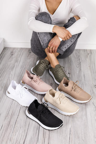 OUTLET Erina dámske čierne tkané tenisky - Obuv