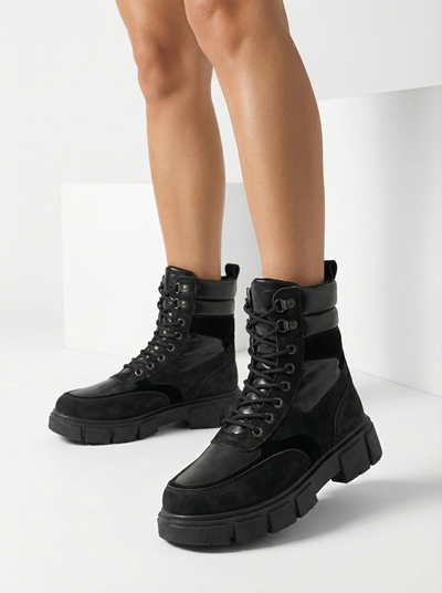 Čierne dámske zateplené traperské čižmy Kasemi- Obuv