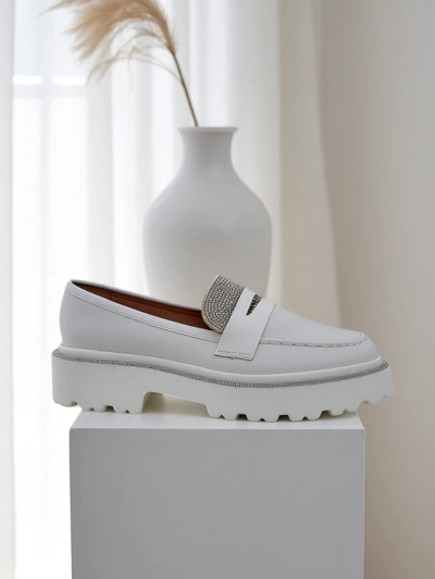 Royalfashion Dámske mokasíny s rhinestones Vinness