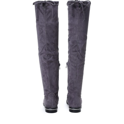 Szare kozaki Best Of Me - Obuwie