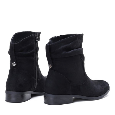 Czarne botki na płaskim obcasie Charlla - Obuwie
