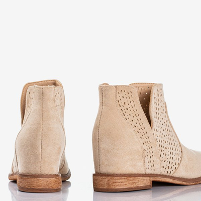 Béžové boty na kovovém podpatku s kovovým podpatkem Besis - Footwear 1