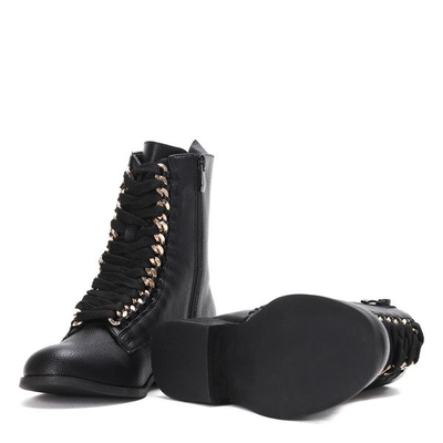 Czarne, wysokie workery Emma- Obuwie