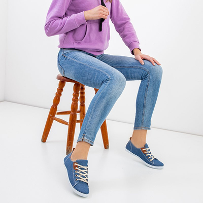 OUTLET Dámske modré šnurovacie tenisky značky Sindri - Footwear