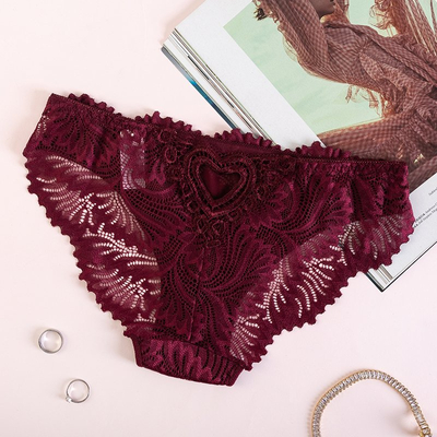 Dámske gaštanové čipkované nohavičky - Spodná bielizeň