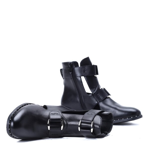 Czarne workery Nessy- Obuwie