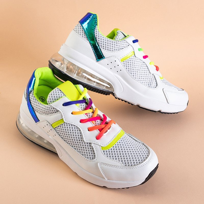 OUTLET Dámska biela športová obuv s modrými vložkami Nelini - Obuv