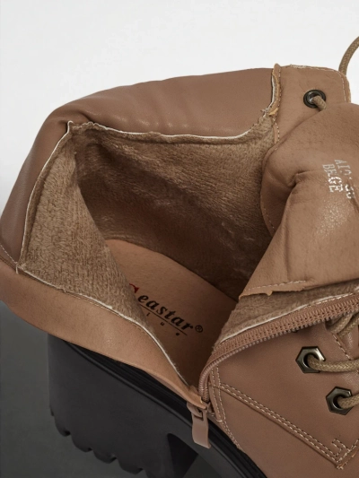 Ženski gležnarji iz eko semiša s peto in platformo Tavlissa