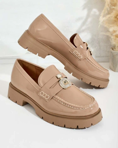 Royalfashion Dámske lakované mokasíny Bemies