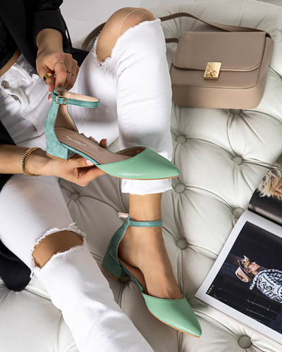 Zelené dámske sandále na dolnom stĺpiku Areda - Obuv