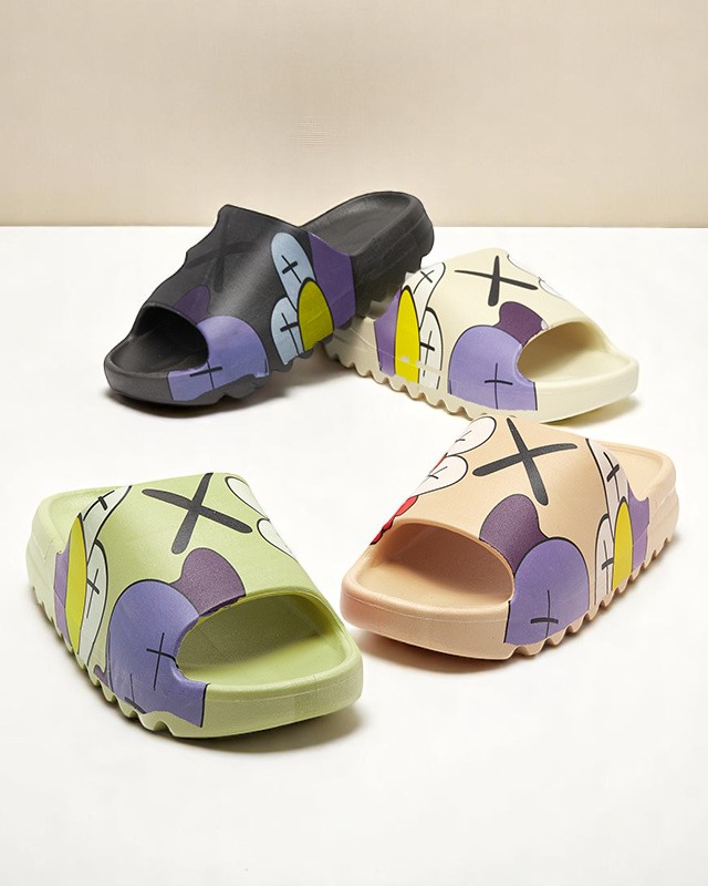 Ženski sandali Flora kremni gumijasti udobni za poletje